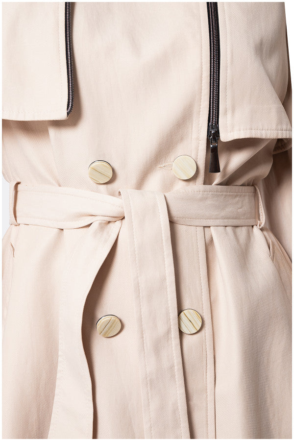 Kim Classic Long Coat in Beige