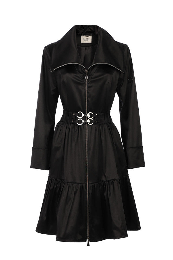 Iris Short Tailored Coat in Deep Black