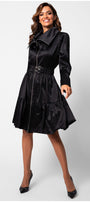 Iris Short Tailored Coat in Deep Black