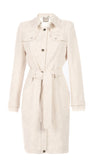 Beige trench coat on a white background Luna Fashion House