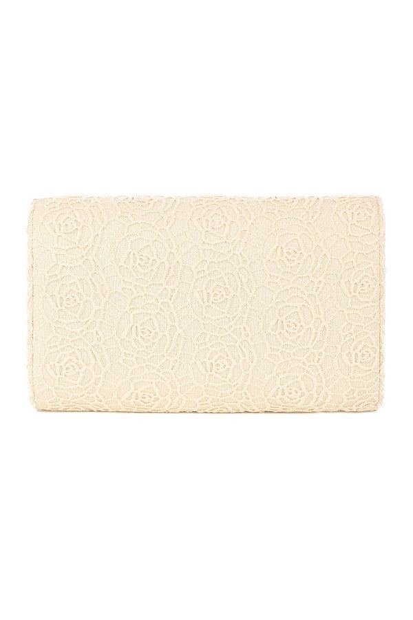 ivory lace evening clutch bag with removable chain strap, elegant evening accessory Clutch Bag Jody