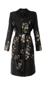 Black coat with floral pattern on a white background  Luna Fashion House design