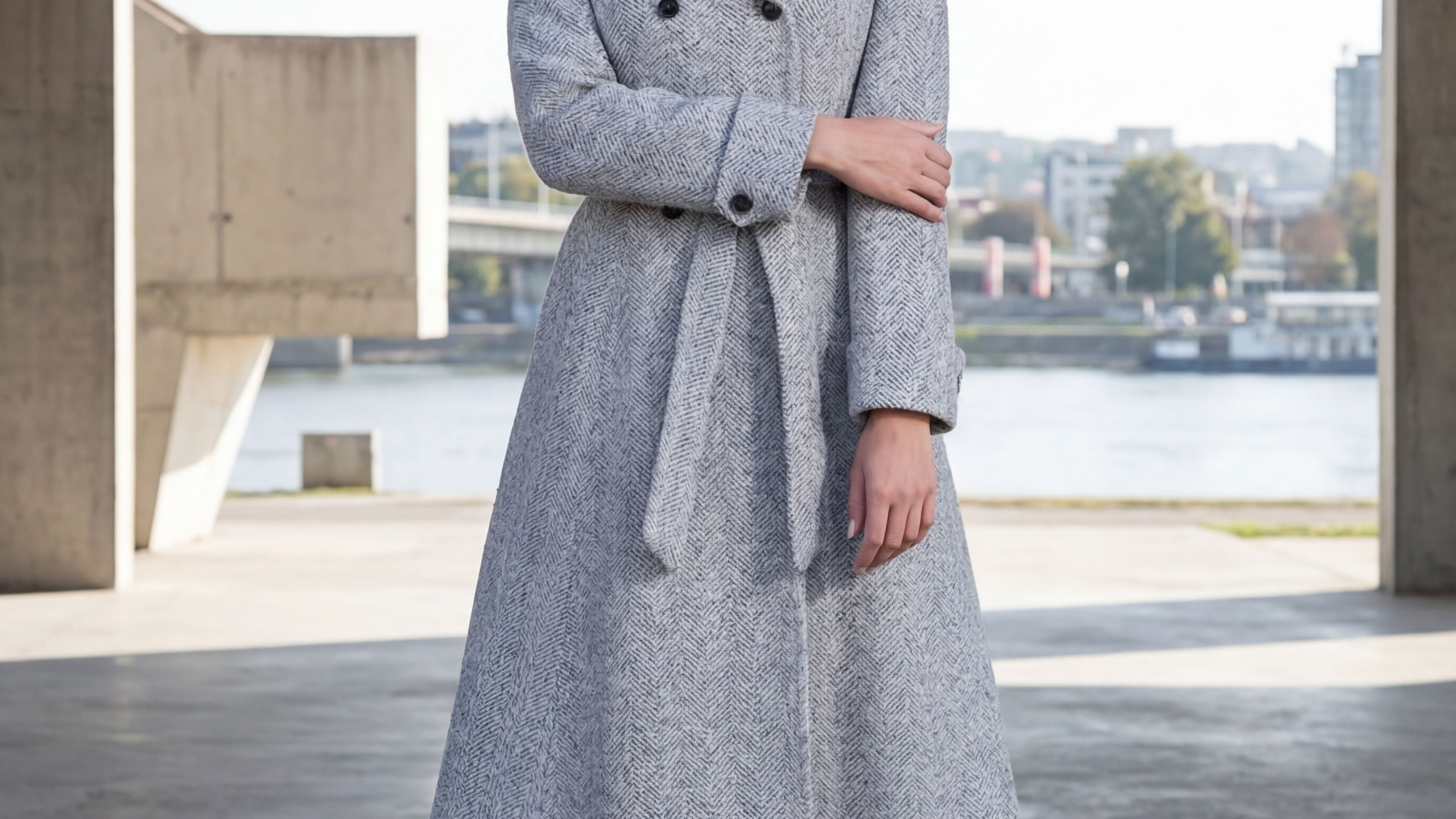 The Wrap Coat: A Story in Black Wool and Herringbone Gray