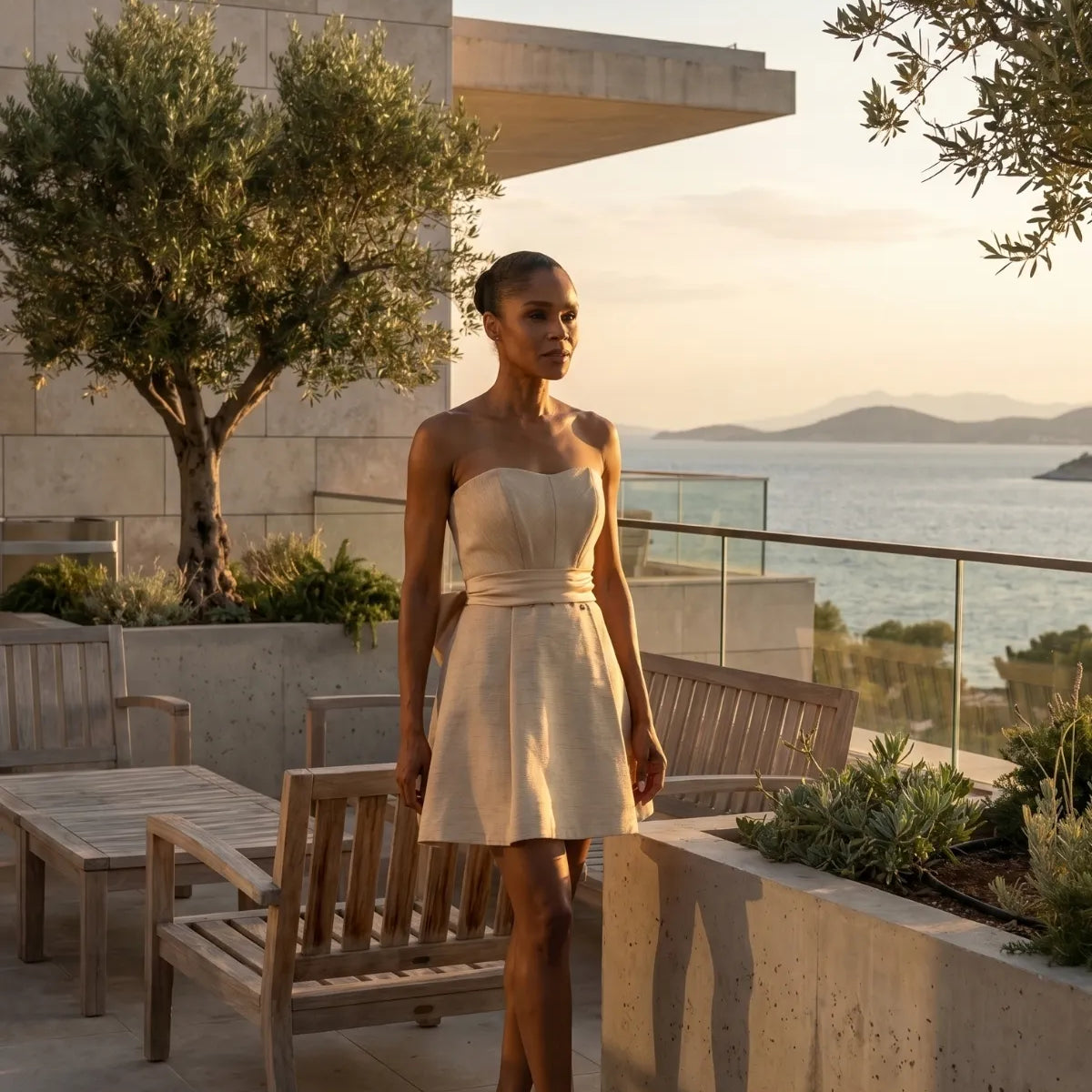 Summer outfit for Greece, in light, clean fabric designed for heat