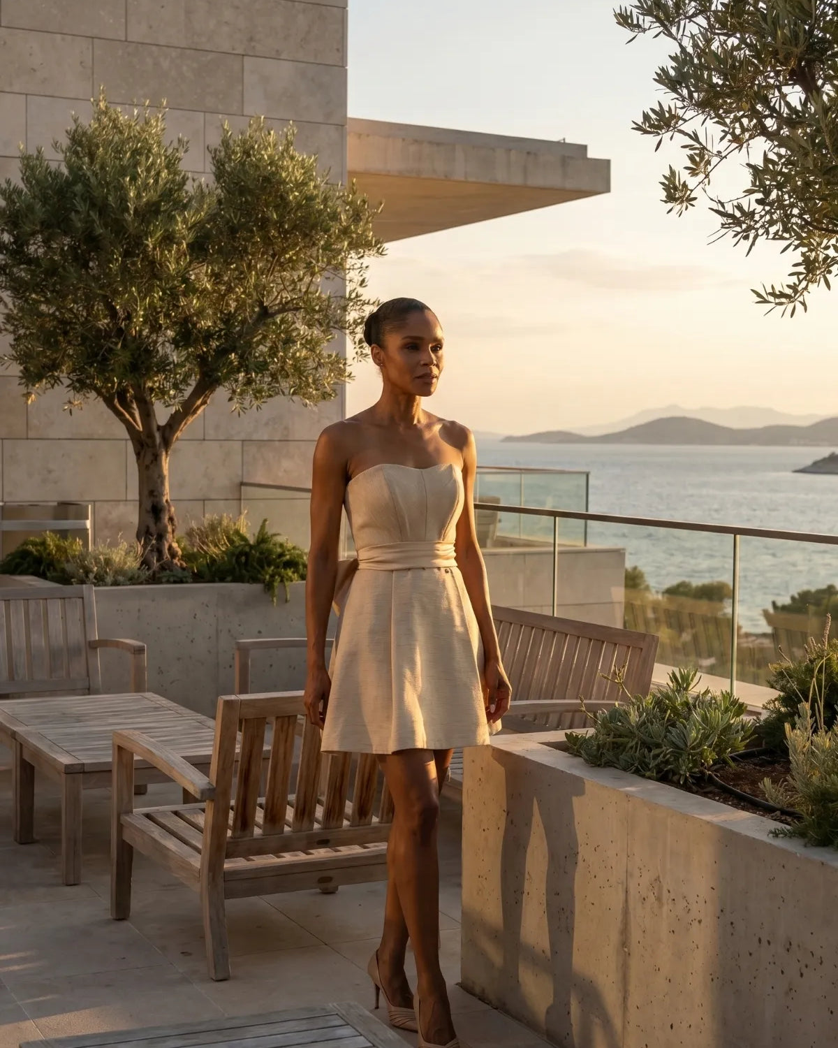 Summer outfit for Greece, in light, clean fabric designed for heat
