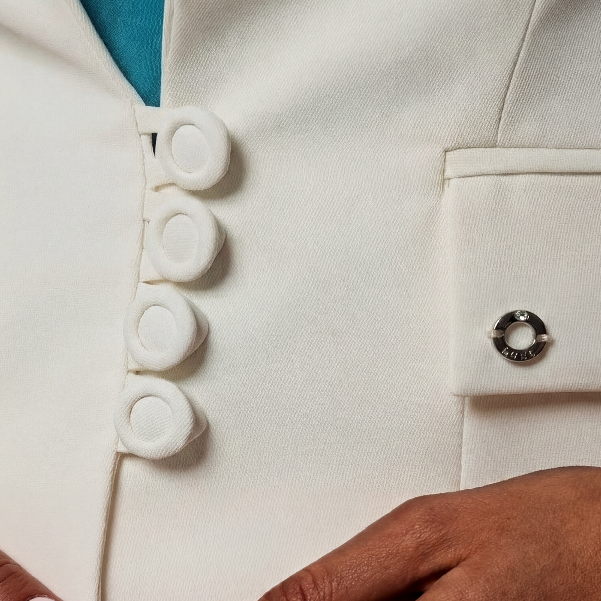 White Tailored Blazer, Alexa by Luna Fashion House, handcrafted in Europe, styled for the occasion