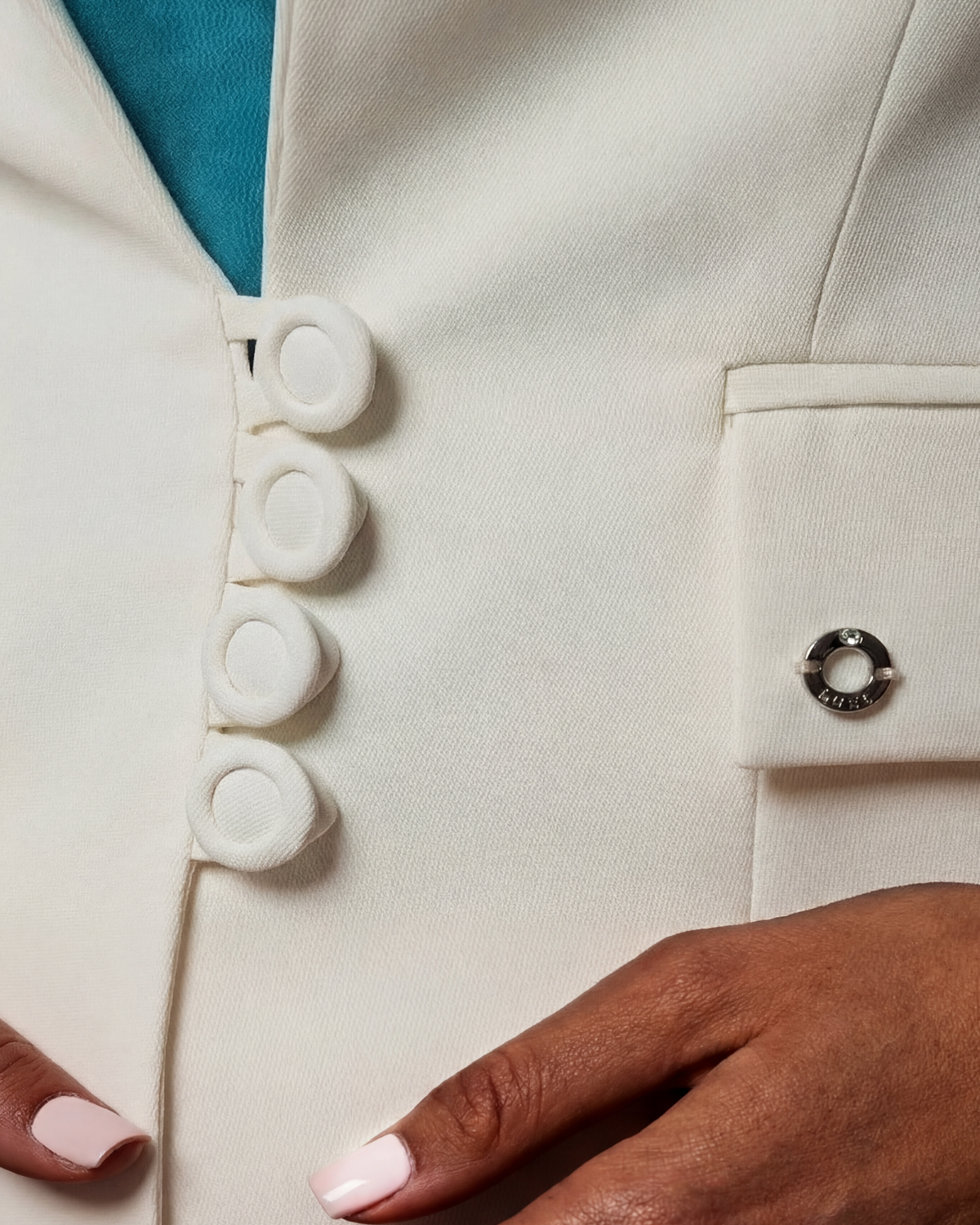 White Tailored Blazer, Alexa by Luna Fashion House, handcrafted in Europe, styled for the occasion