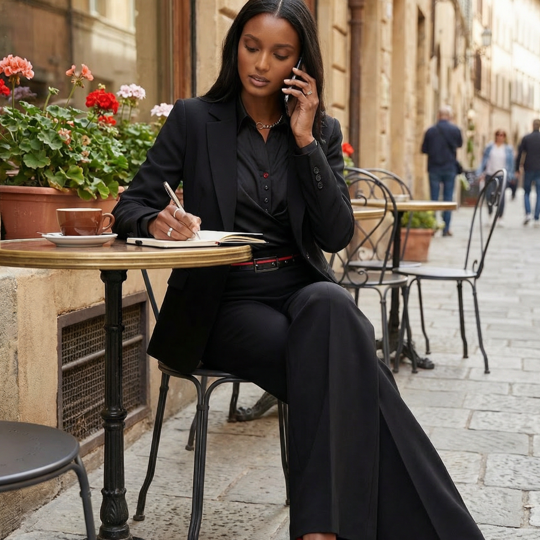 Black Tailored Blazer, Barbara by Luna Fashion House, handcrafted in Europe, styled for an occasion