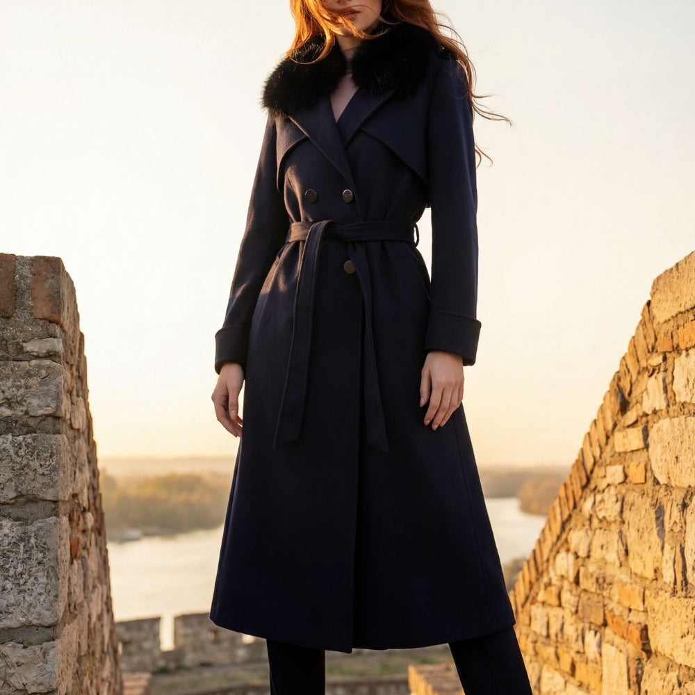 Fall capsule wardrobe for a woman over 50, styled to move from office to evening