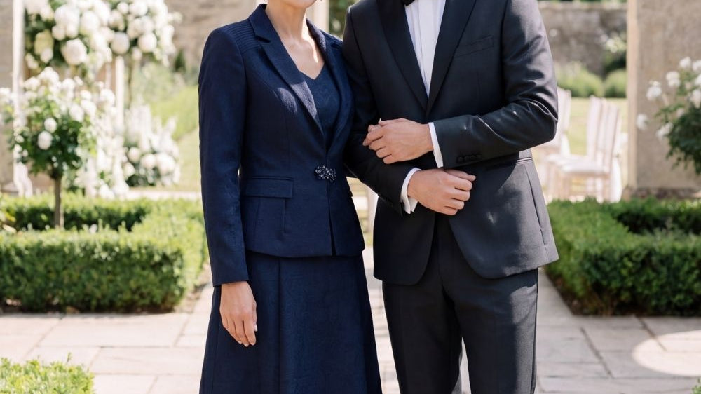 Mother of the groom outfit, dressed to coordinate with the wedding party