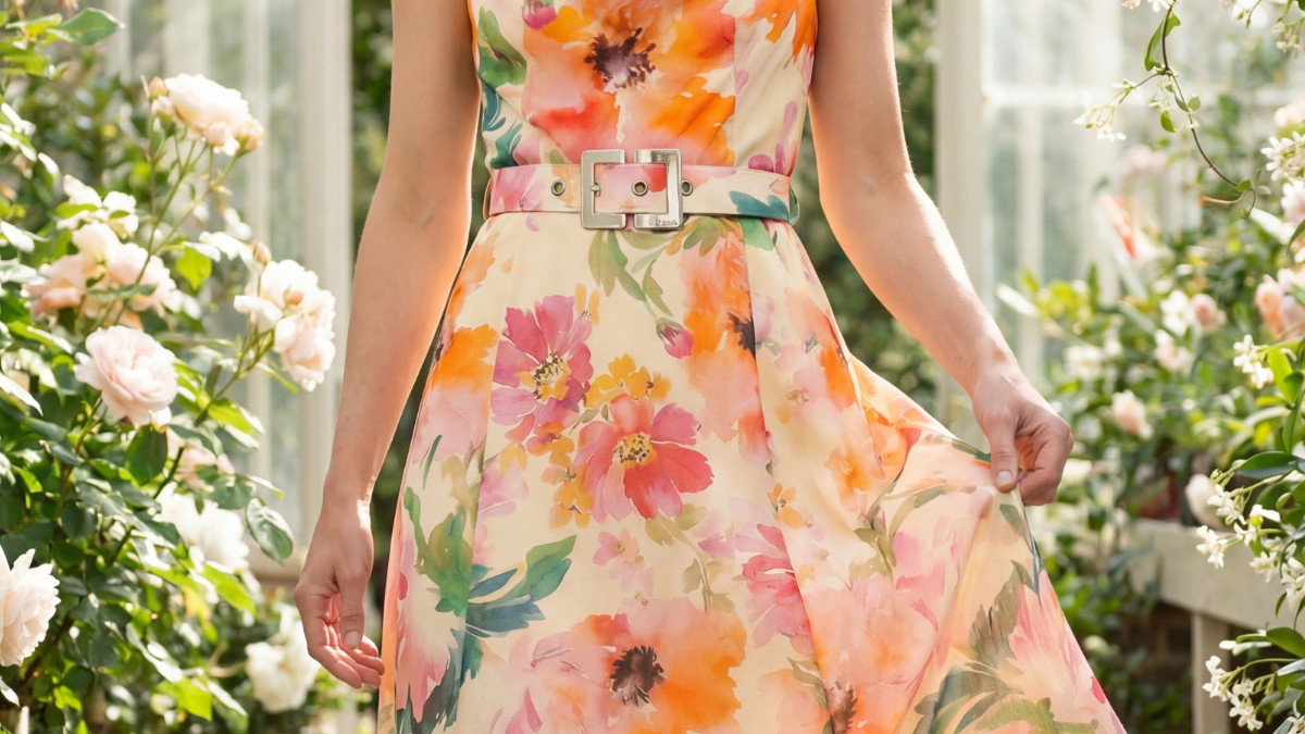 Spring Easter brunch outfit in a soft seasonal palette