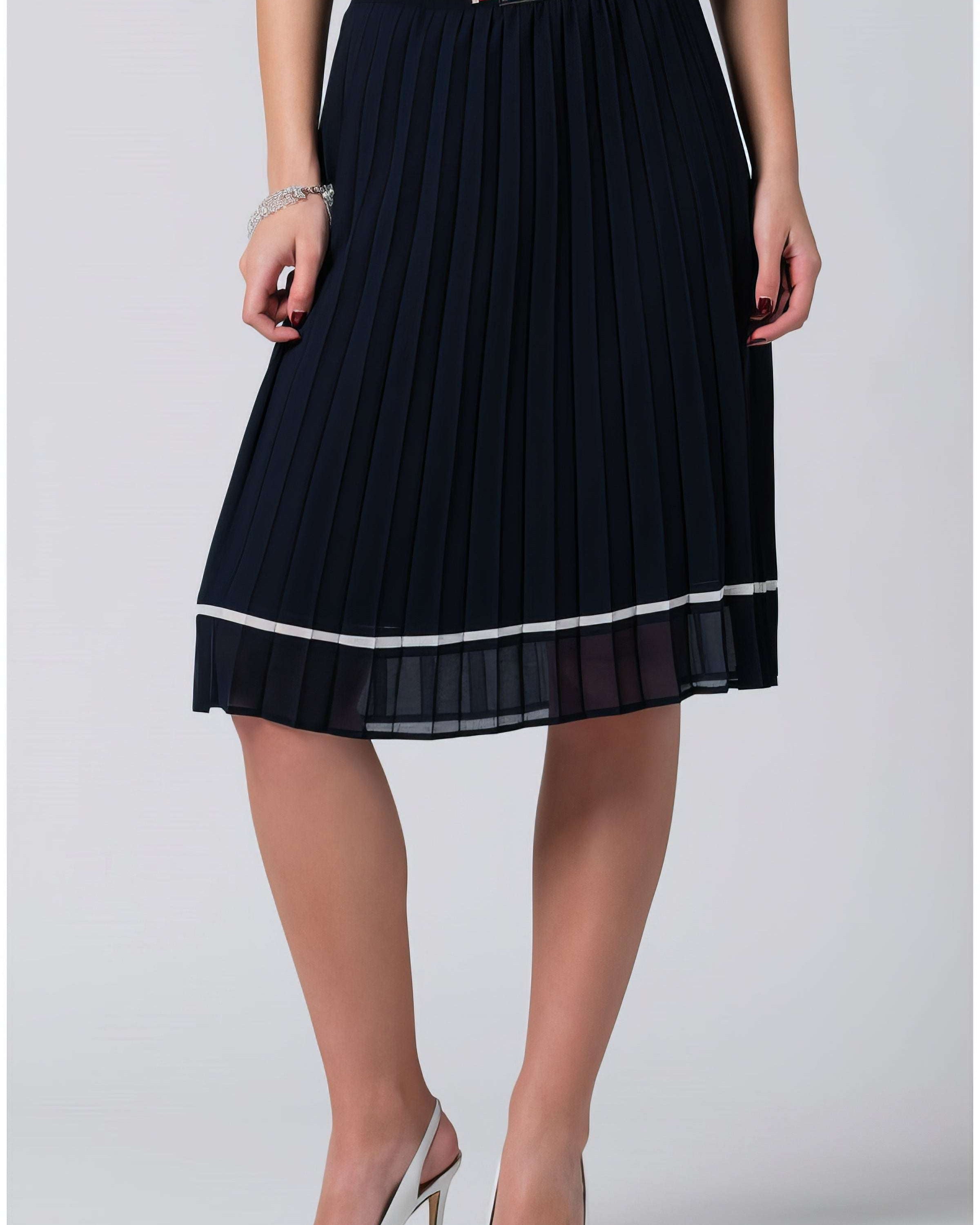 Woman in a light summer skirt ready for walking an Italian cobblestone street