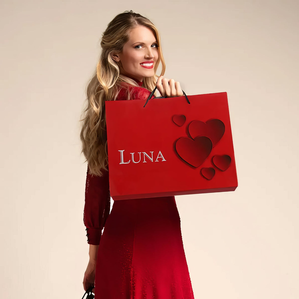 A woman in red, marking February and the quiet art of loving herself