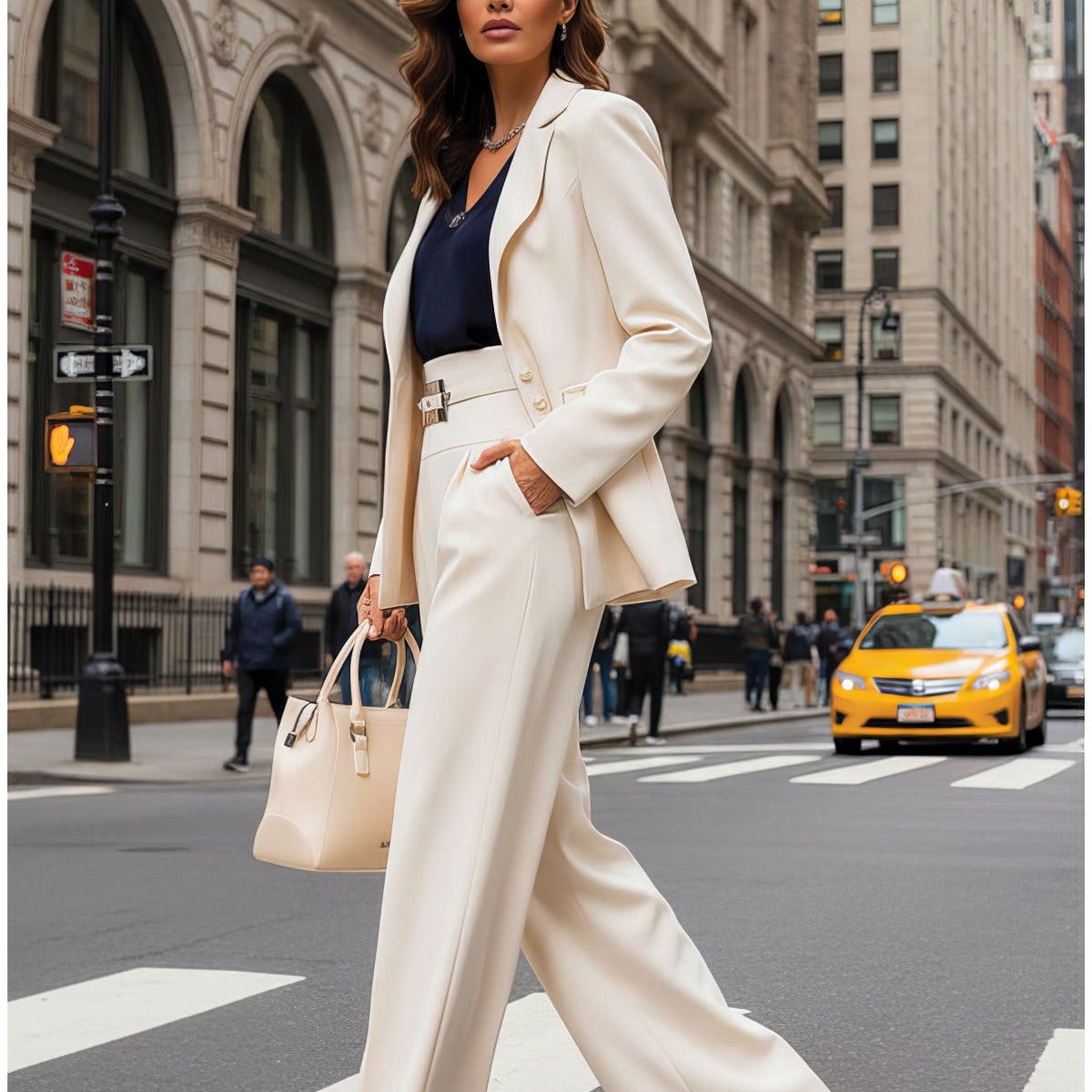 Ivory Pearl Detail Blazer, Agatha by Luna Fashion House, handcrafted in Europe, styled for an occasion