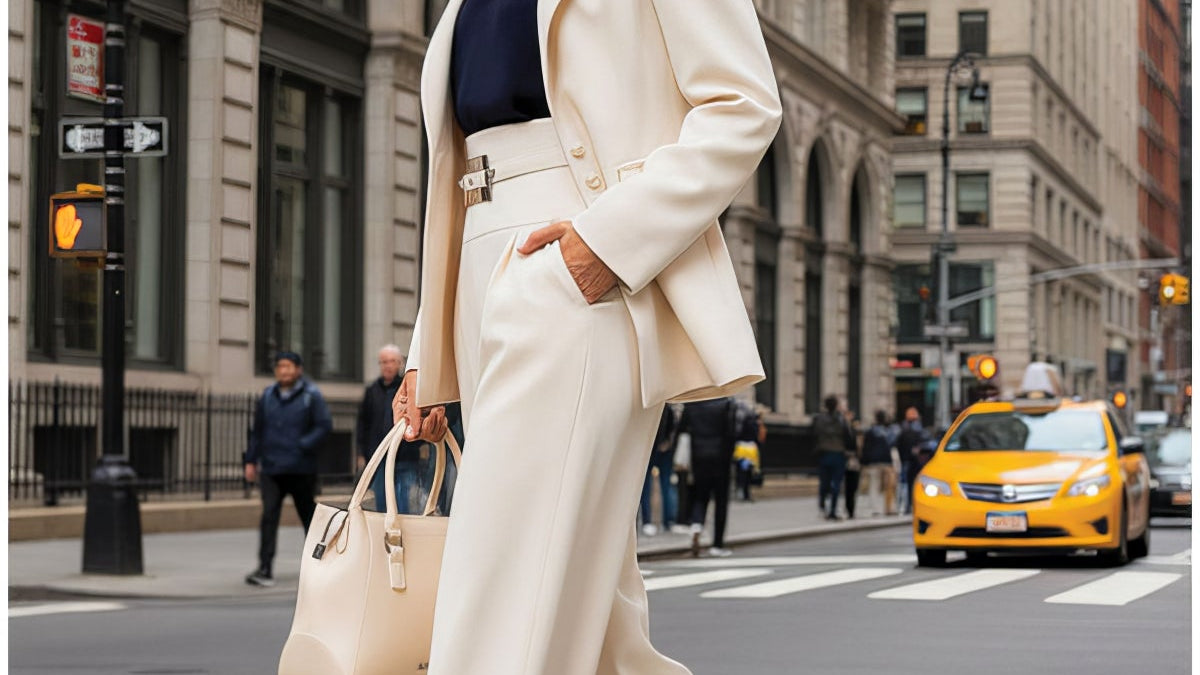 Ivory Pearl Detail Blazer, Agatha by Luna Fashion House, handcrafted in Europe, styled for an occasion