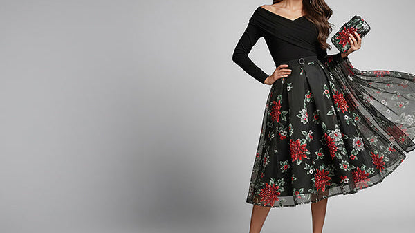 Christmas party outfit for a woman over 50, dressed for the holiday season