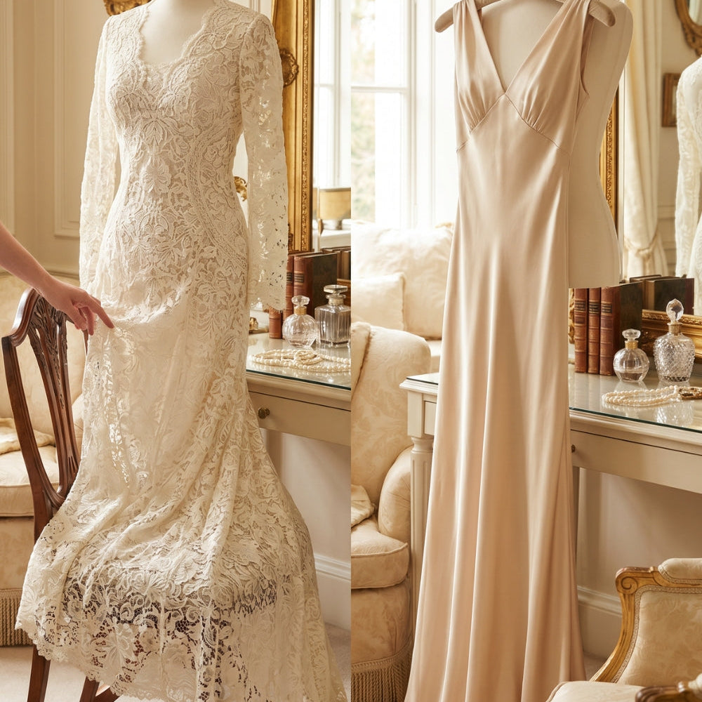 Lace vs. Satin for Evening