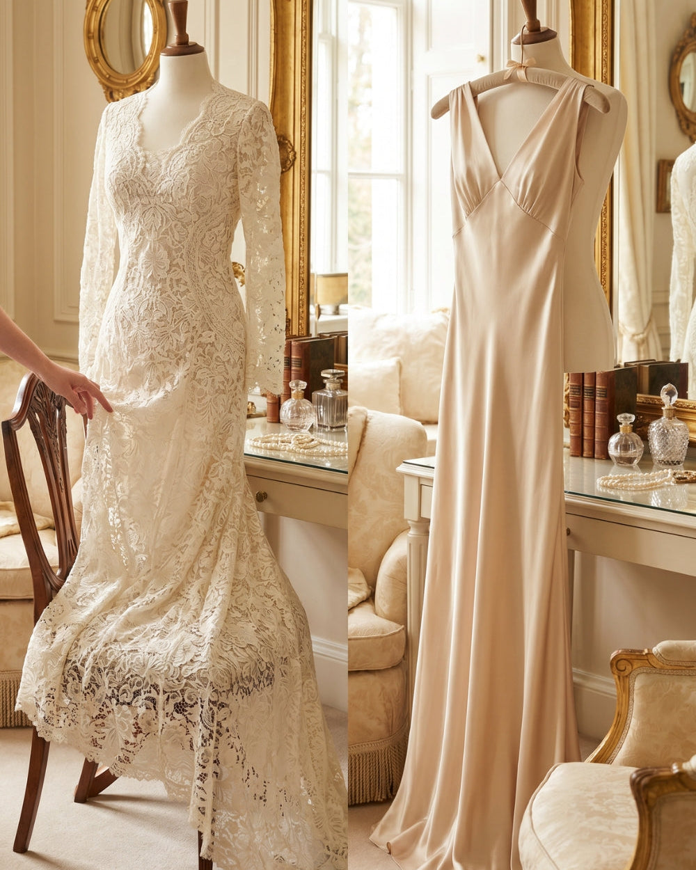 Lace vs. Satin for Evening