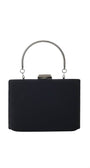 structured handbag black structured evening bag with metallic handle and clasp, elegant and minimalist design for special occasions