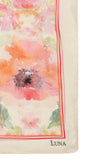 Delicate floral silk scarf Melissa silk scarf with soft pastel colors and elegant painterly design by Luna Fashion House.