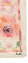 Delicate floral silk scarf Melissa silk scarf with soft pastel colors and elegant painterly design by Luna Fashion House.