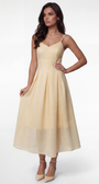 Nela Midi Dress in Ivory. Midi dress. Spaghetti Strap A-Line Midi in Textured Ivory.