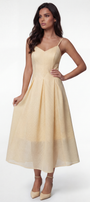 Nela Midi Dress in Ivory. Midi dress. Spaghetti Strap A-Line Midi in Textured Ivory.