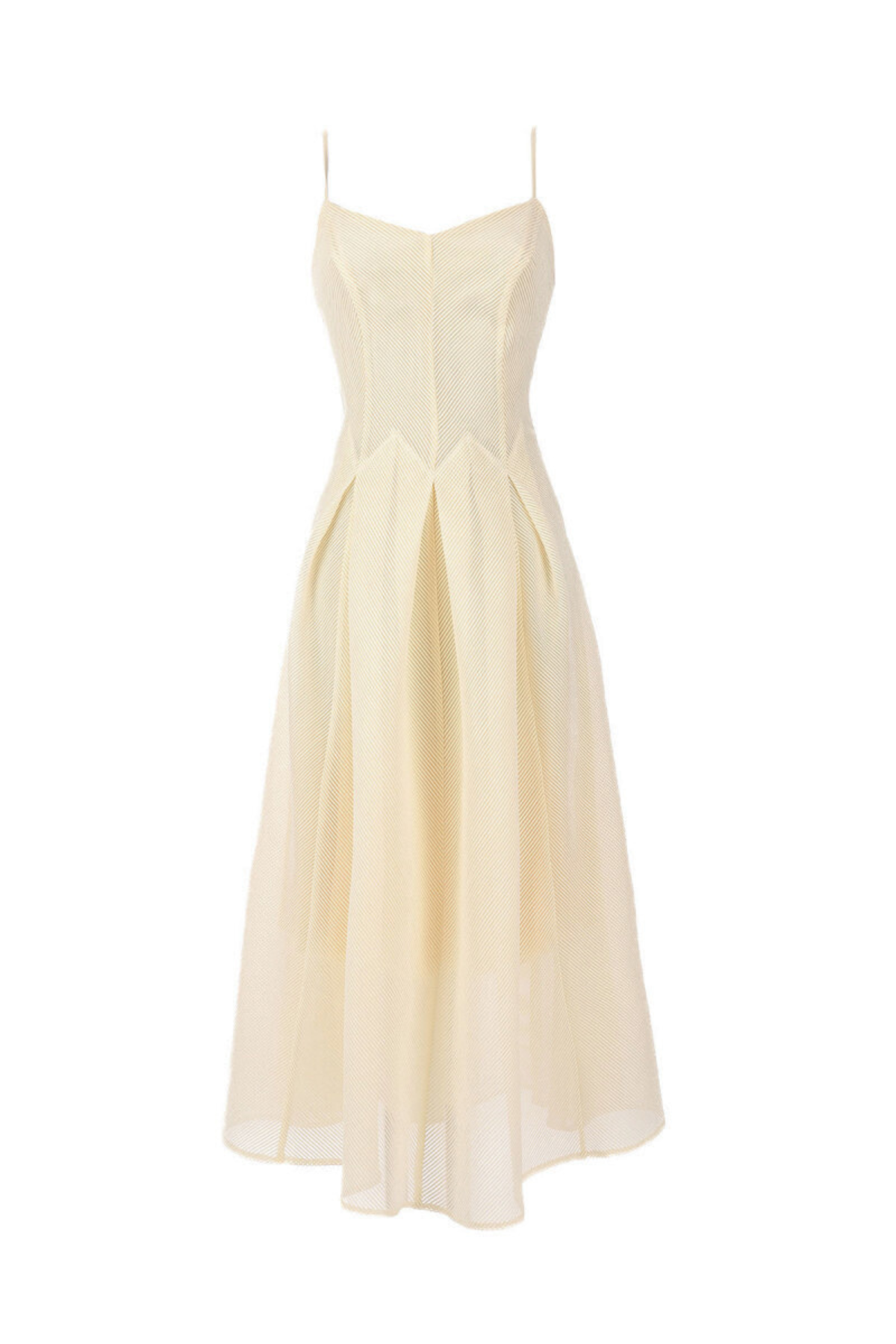 Nela Midi Dress in Ivory. Midi dress. Defined waistline.