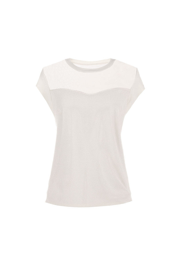 White sleeveless top on a white background