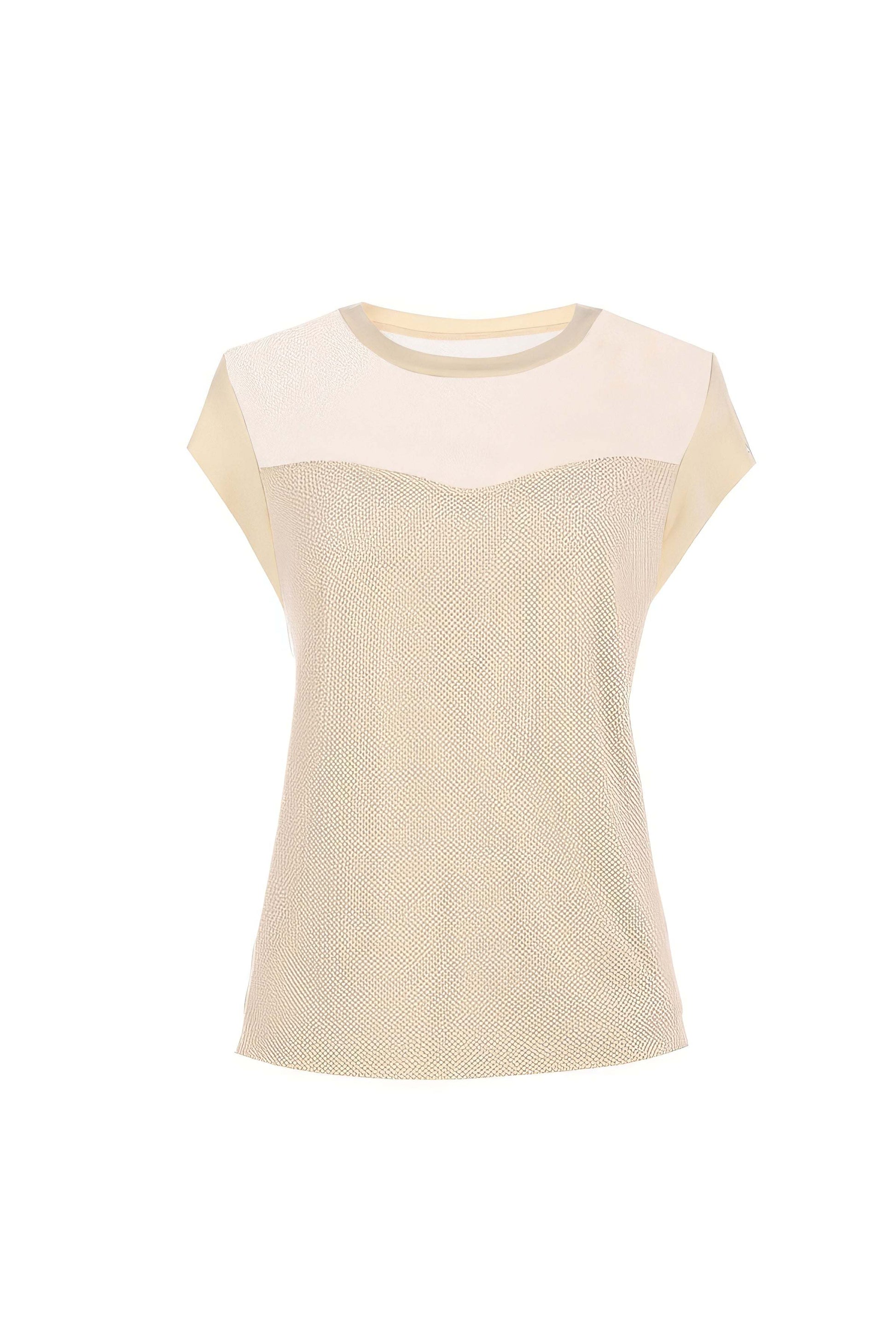 Aria Short-Sleeve Blouse in Ivory with soft fabric and subtle texture, designed for comfortable, polished everyday wear