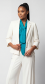 Alexa Tailored Blazer in White. Tailored blazer. Defined waist.