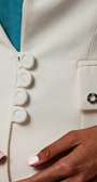 Alexa Tailored Blazer in White. Tailored blazer. European cut.