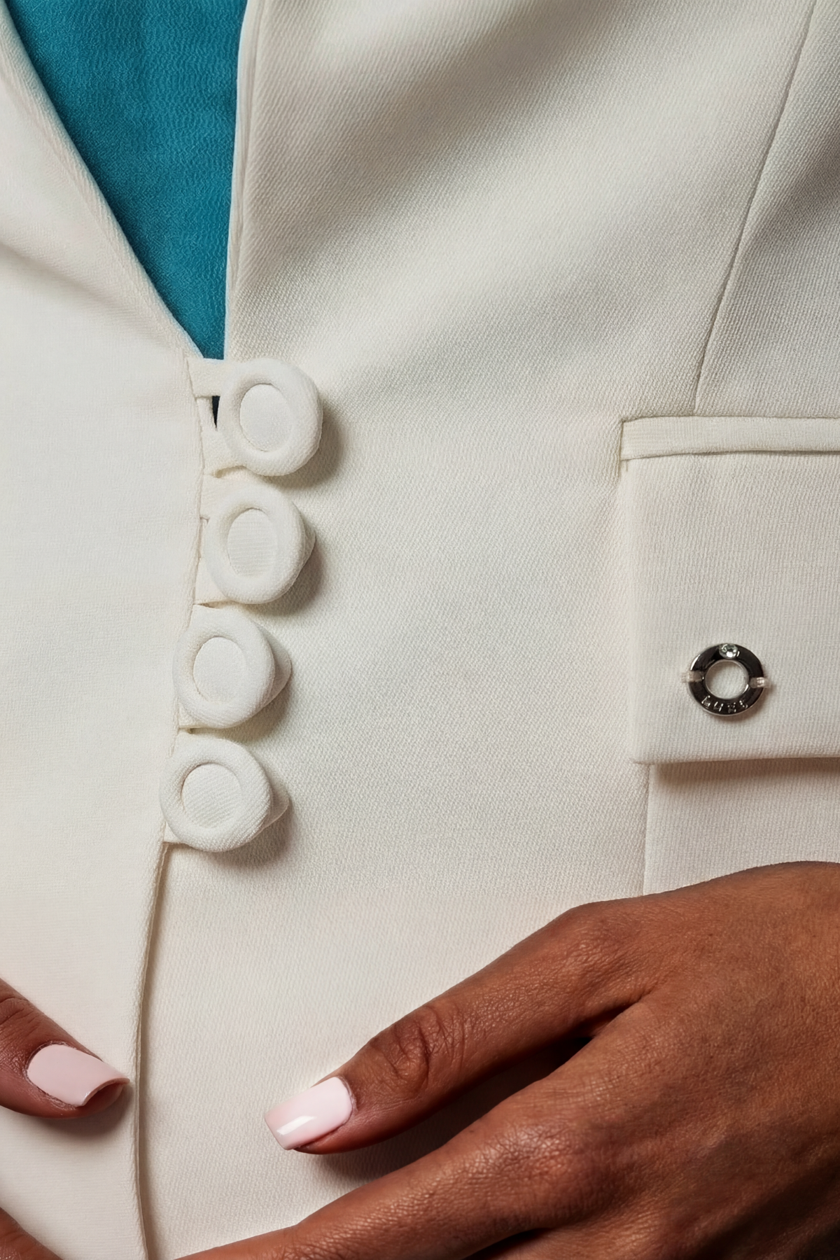 Alexa Tailored Blazer in White. Tailored blazer. European cut.