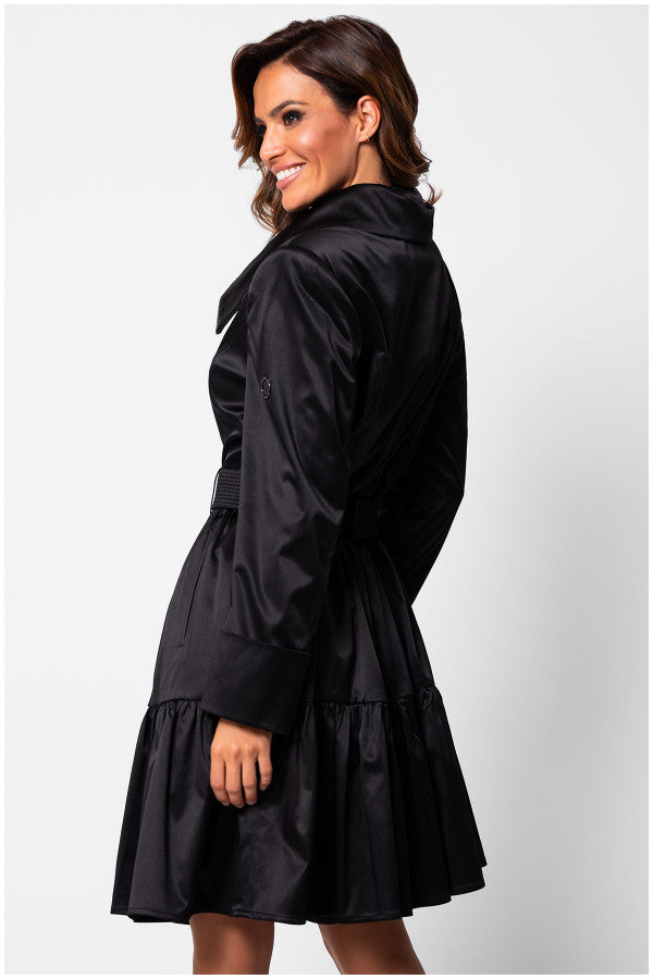 Iris Short Tailored Coat in Deep Black