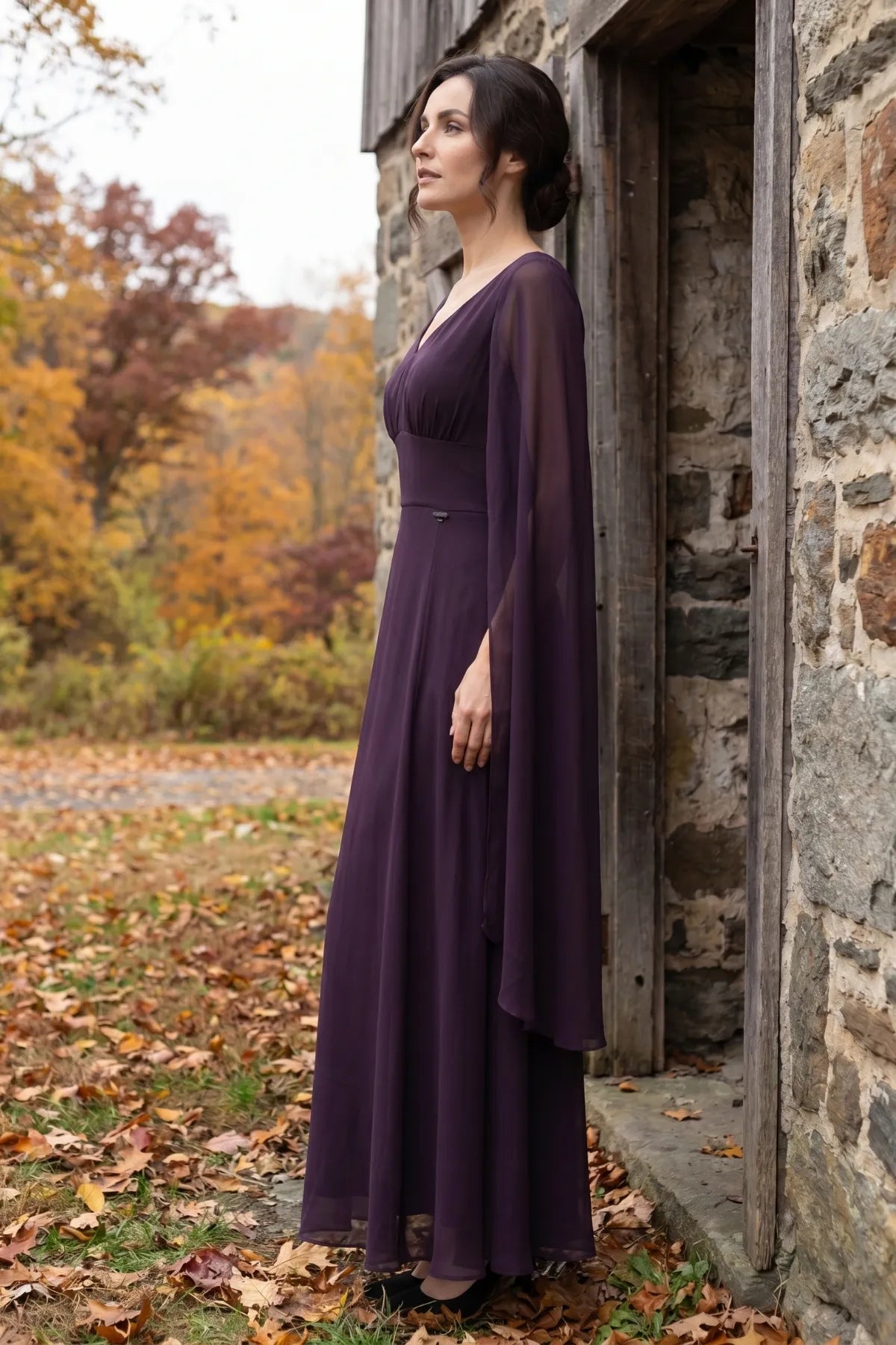 Rebeka Long Dress in Plum