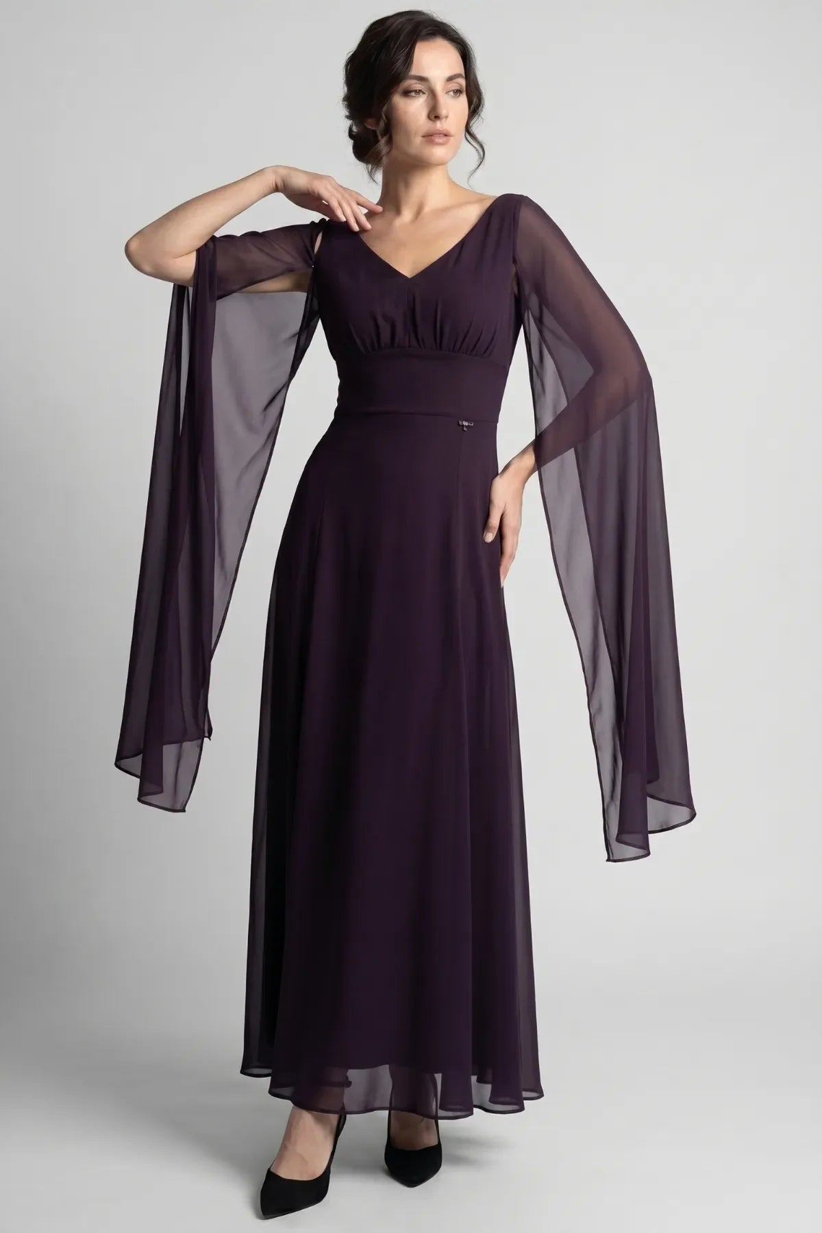 Rebeka Long Dress in Plum