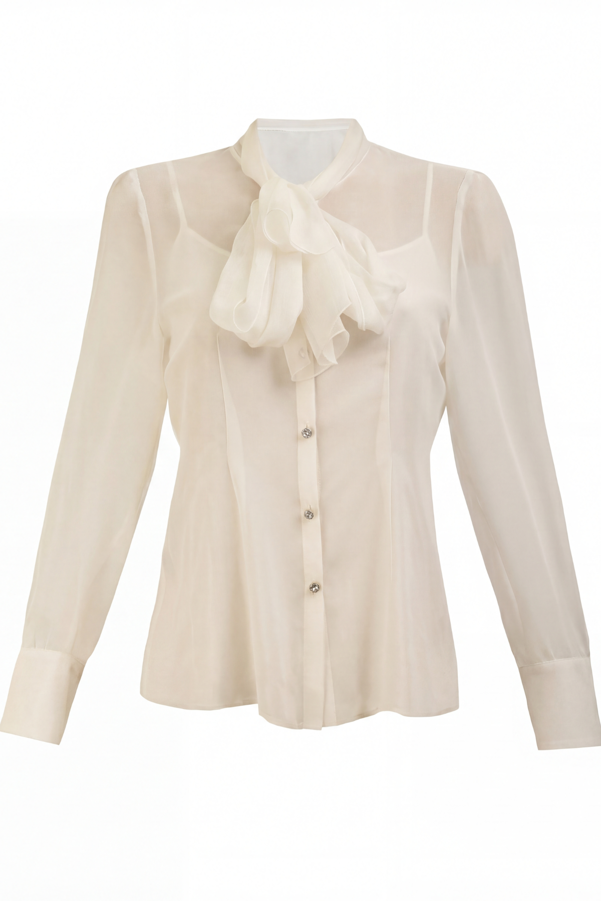 Emilia Bow Tie Blouse in Ivory