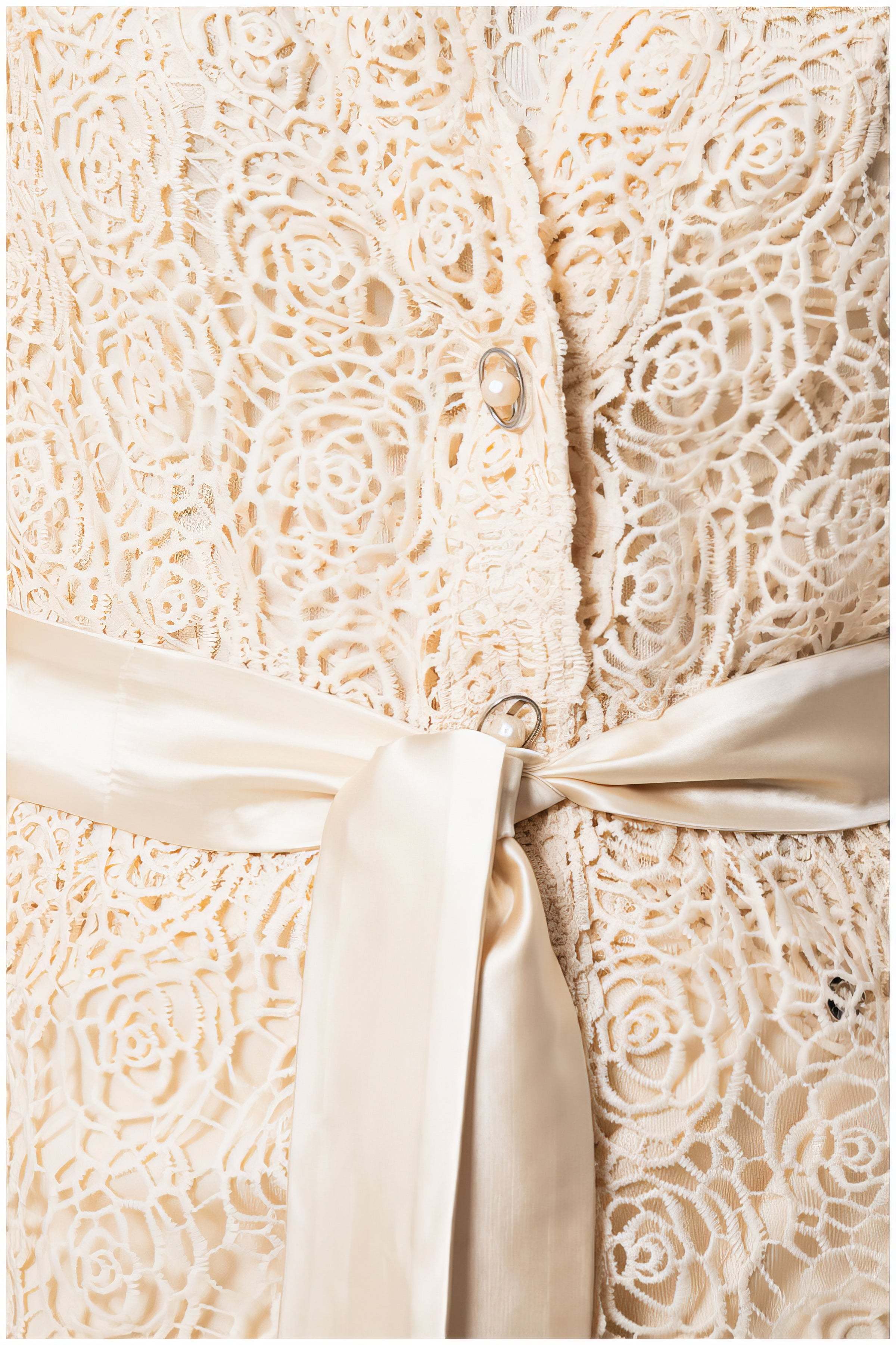 Jody Lace Belted Sweater in Ivory | Luna Fashion House