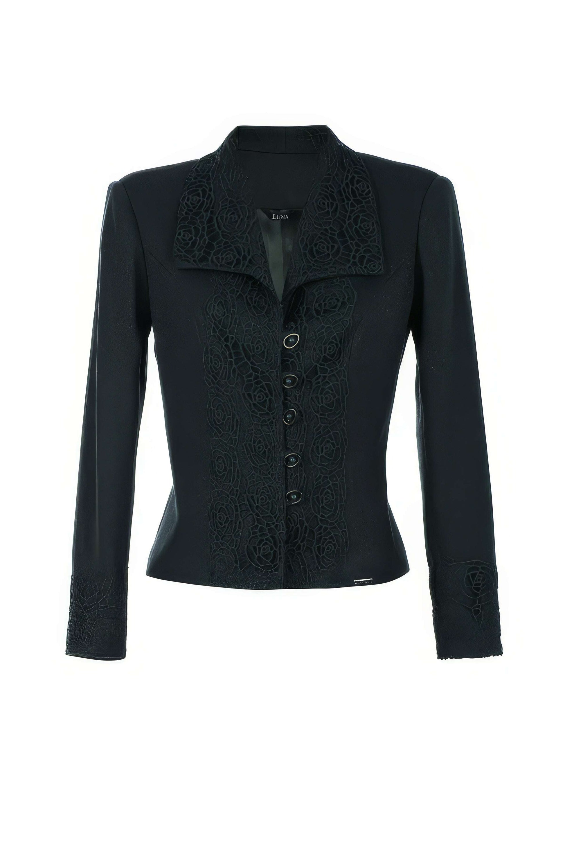 Jody Tailored Lace Blazer in Midnight Green