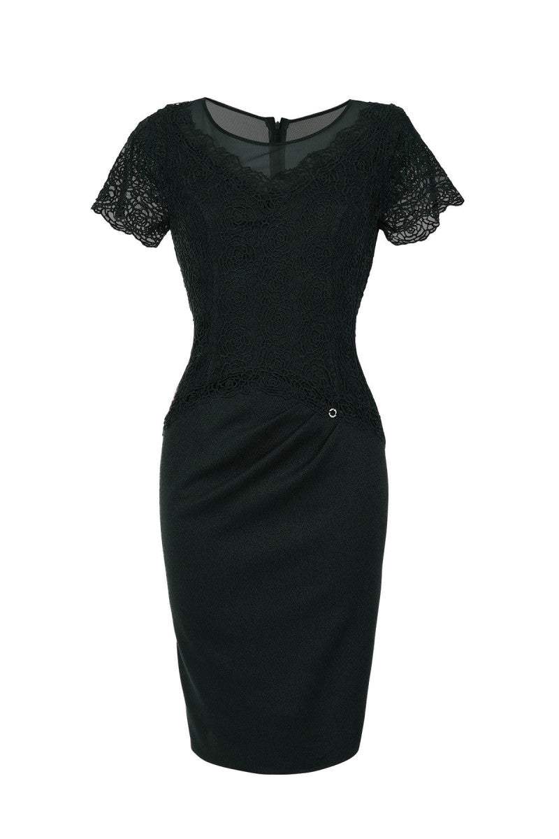 Jody Lace Cocktail Dress in Midnight Green
