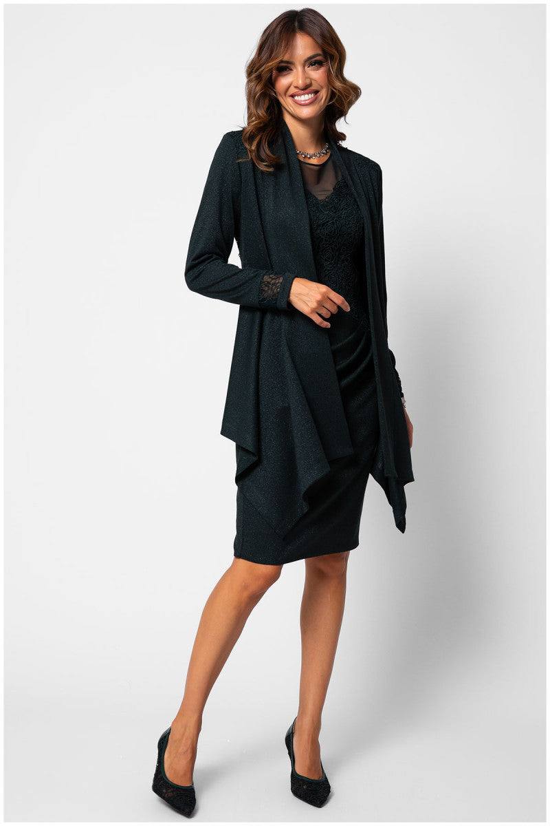 Jody Lace Cocktail Dress in Midnight Green