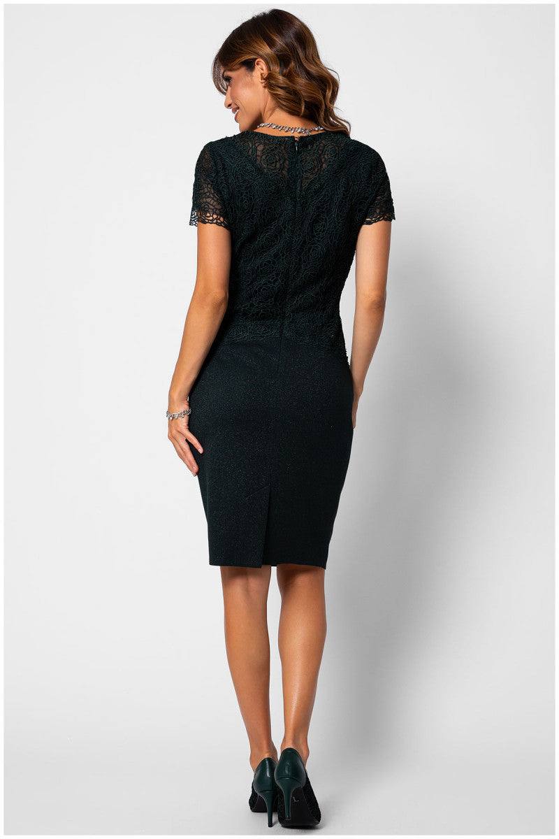 Jody Lace Cocktail Dress in Midnight Green