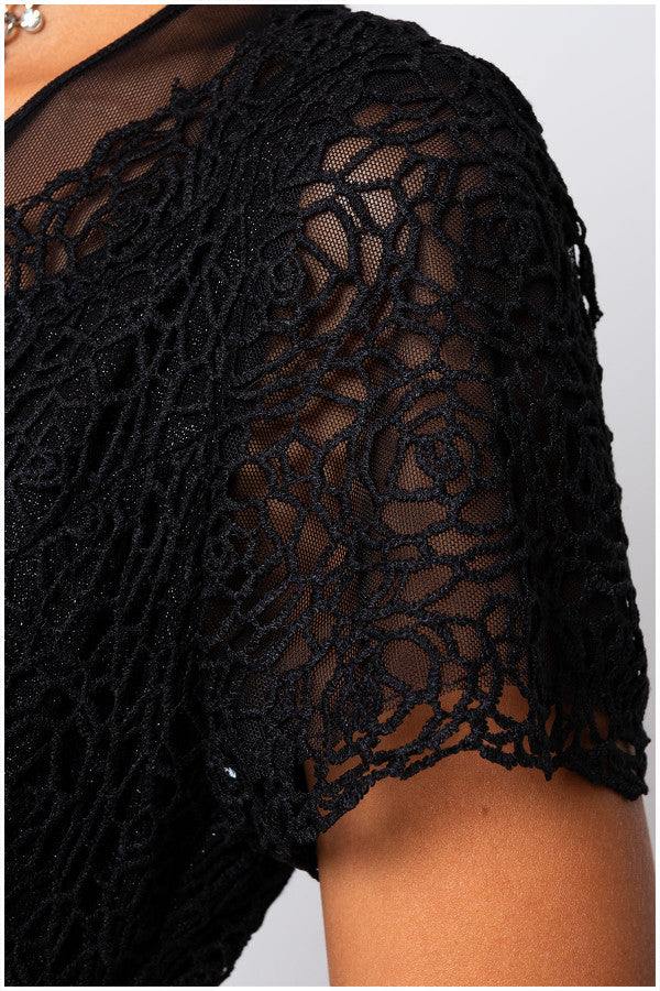 Jody Lace Cocktail Dress in Black