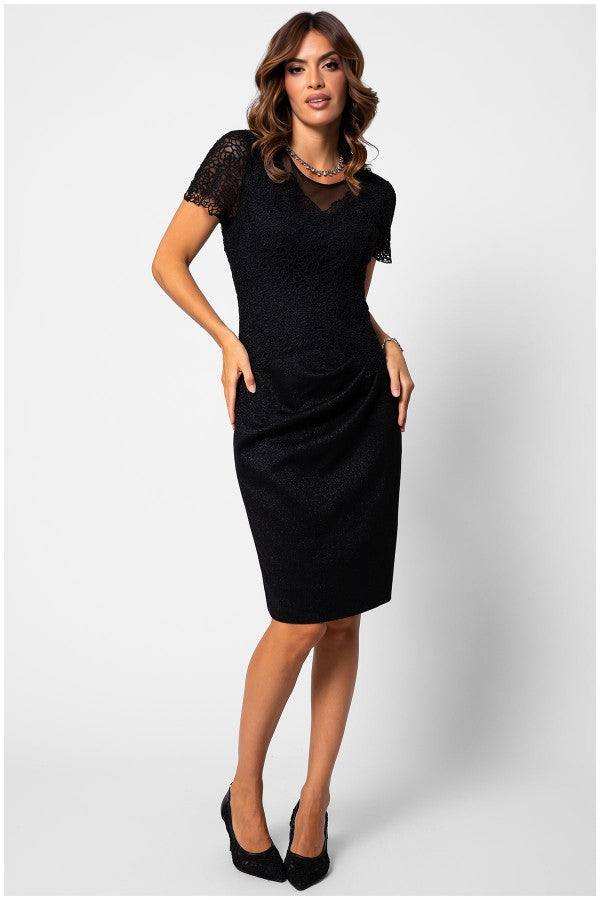 fitted black dress All Over Sequins Black Fitted Dress 913