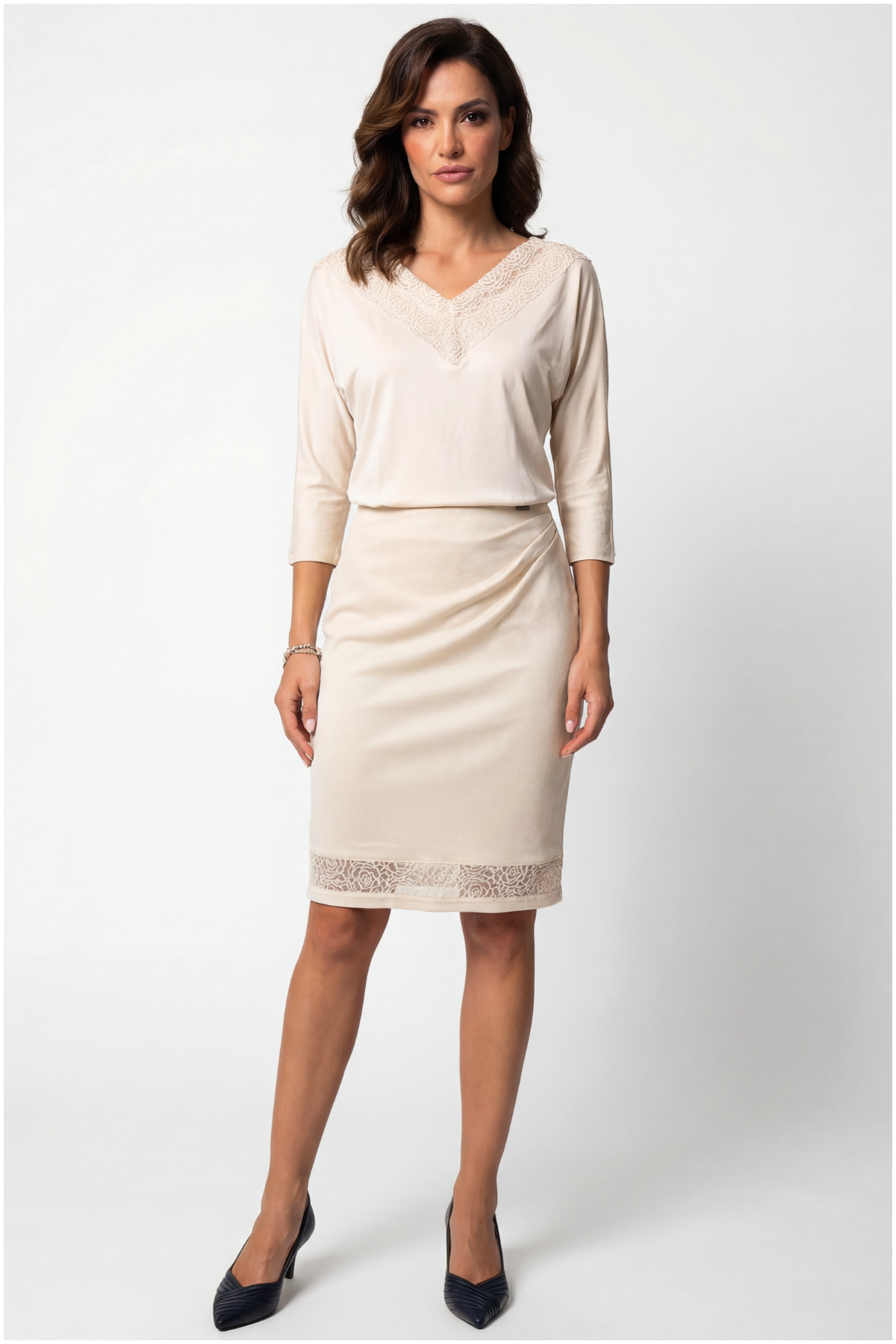 Jody Elegant Lace Blouse in Ivory