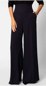 Agatha High Waisted Wide Leg Pants in Black with sleek silhouette and tailored fit by Luna Fashion House