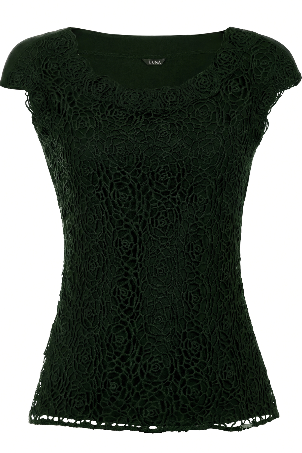 Jody Elegant Lace Blouse in Midnight Green