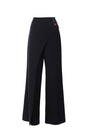 Tailored Wide Leg Pants with wrap-effect waistband and lace-up detail in premium viscose blend fabric.