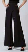 Greta Wide Leg Pants in Black with tailored fit and unique wrap detail, crafted by Luna Fashion House for timeless elegance.