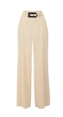 Beige wide-leg Luna Fashion House  pants with a belt on a white background